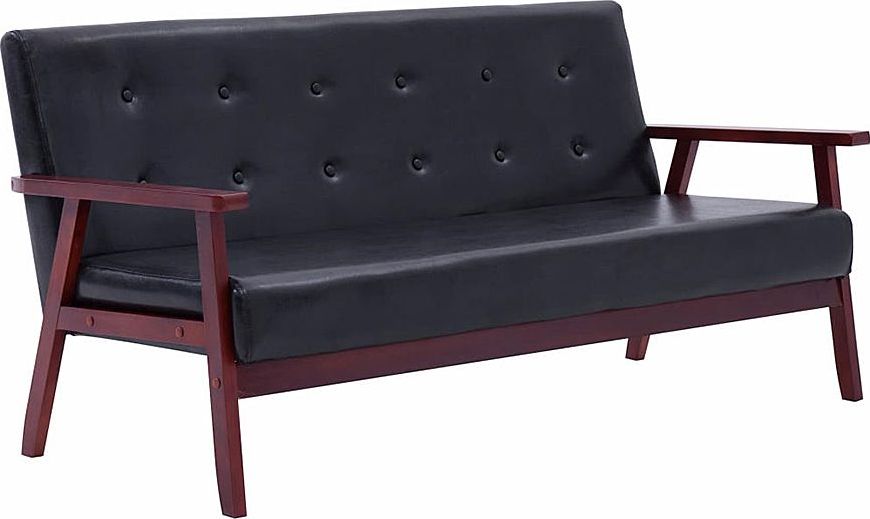 Elior 3-osobowa czarna sofa retro - Vita 3X