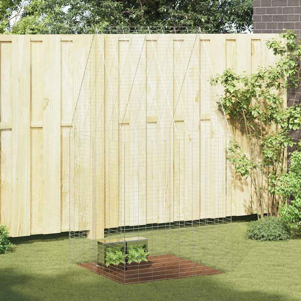 vidaXL Klatka dla królika Srebrny 400 x 100 x 210 cm