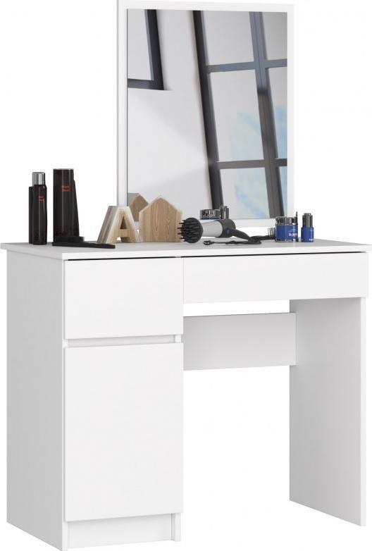 Fabryka Mebli Akord TOALETKA KOSMETYCZNA Z LUSTREM P-2/SL 500x600 LEWA BIAŁA
