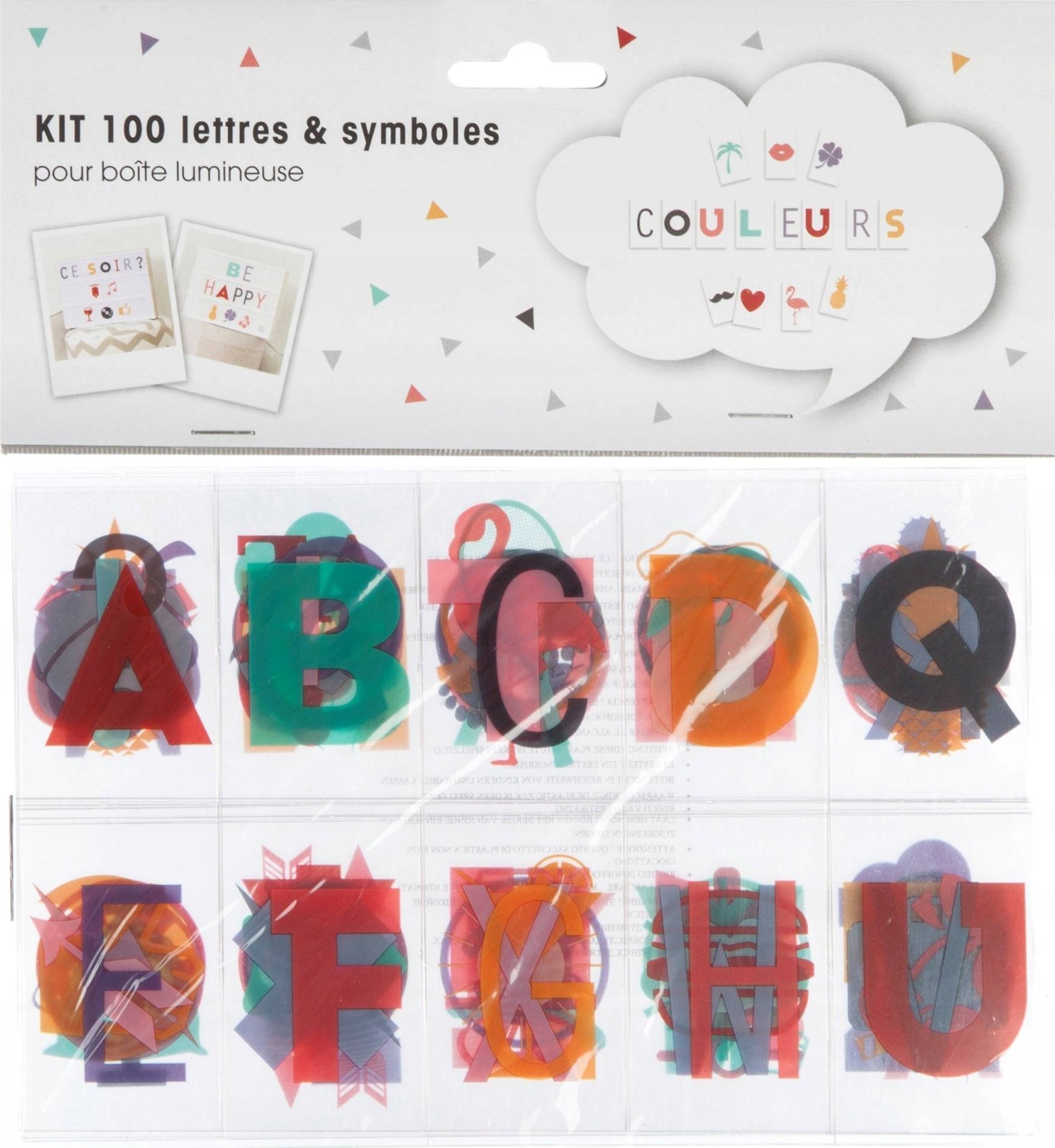 Atmosphera Literki do tablicy lightbox, 100 sztuk, czarno-złote