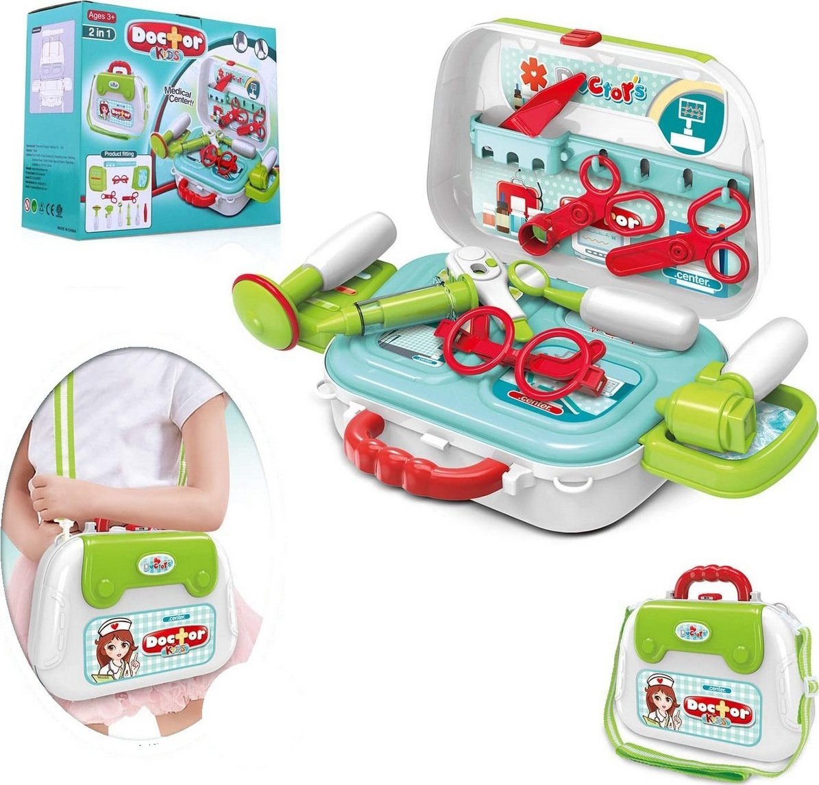 MAŁY LEKARZ Doktor Zestaw lekarski 2w1 torebka
