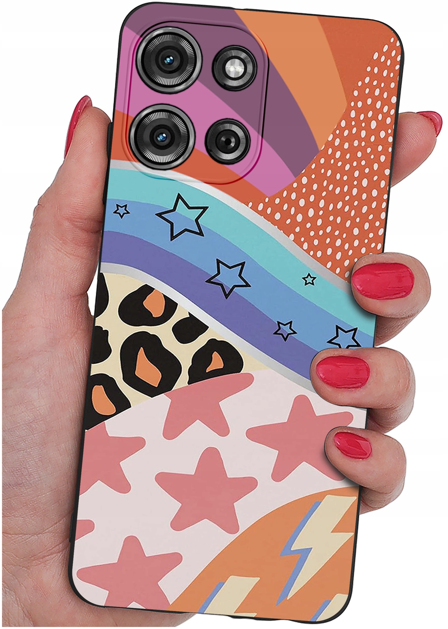 Etui do Motorola G75 5G | WZORY | SILIKONOWE MATT SZKŁO 9H