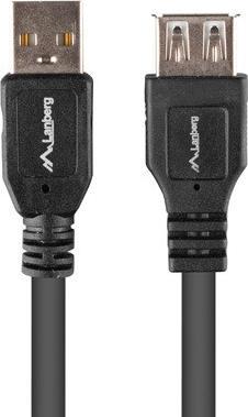 Kabel USB Lanberg USB-A - USB-A 1 m Czarny (CA-USBE-15CU-0010-BK)