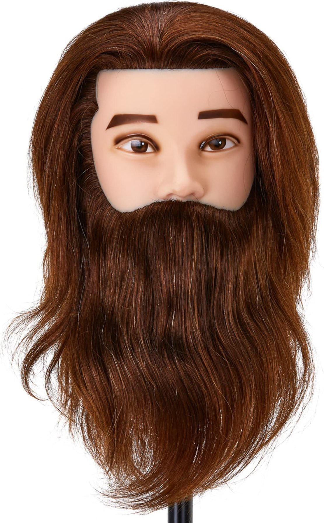 Activeshop Główka treningowa z brodą fryzjerska Gabbiano WZ4 naturalne włosy, kolor 4H, długość 8"+6"