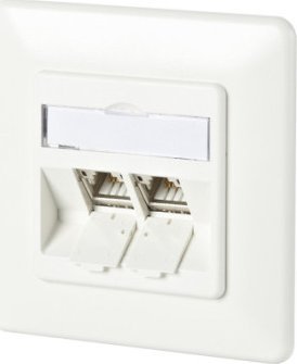 Metz METZ CONNECT C6Amodul 2-portowa puszka podtynkowa 180M, czysta biel RAL9010