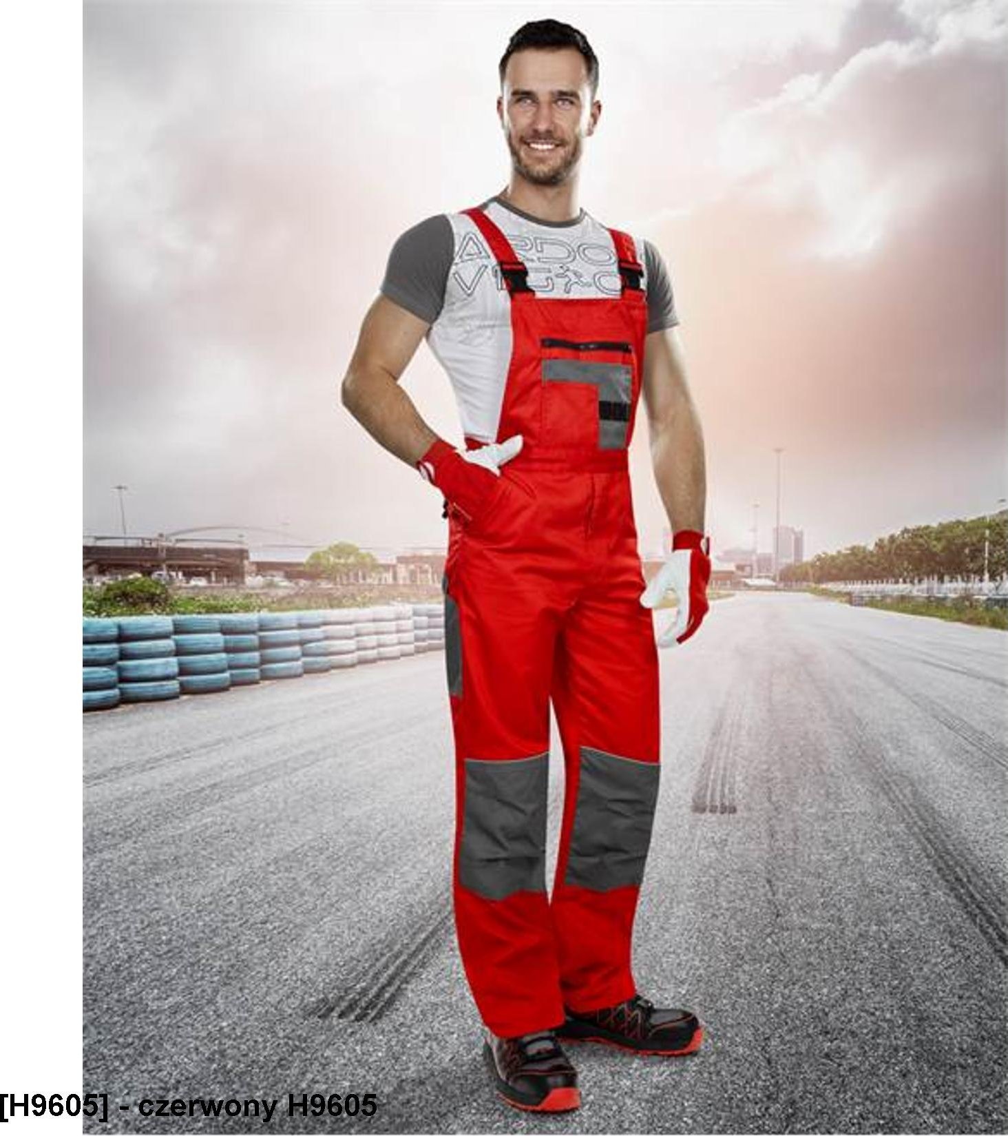 Ardon ARDON 2STRONG 03 - Spodnie ogrodniczki ARDON2STRONG czerwono-szare 46 - czerwony H9605 50