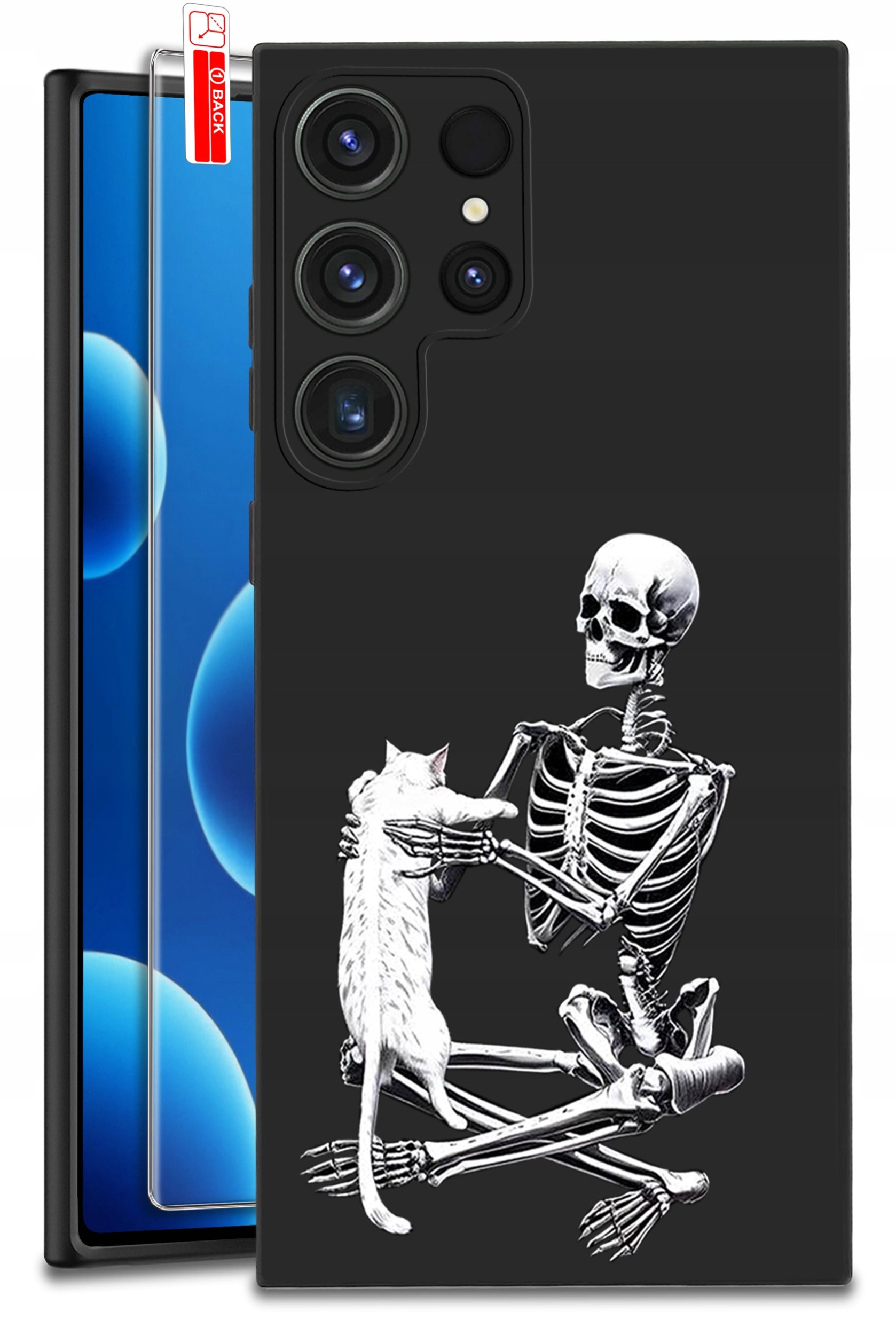 ETUI do Samsung Galaxy S25 Ultra WZORY | SILIKONOWE MATT CASE + SZKŁO 9H