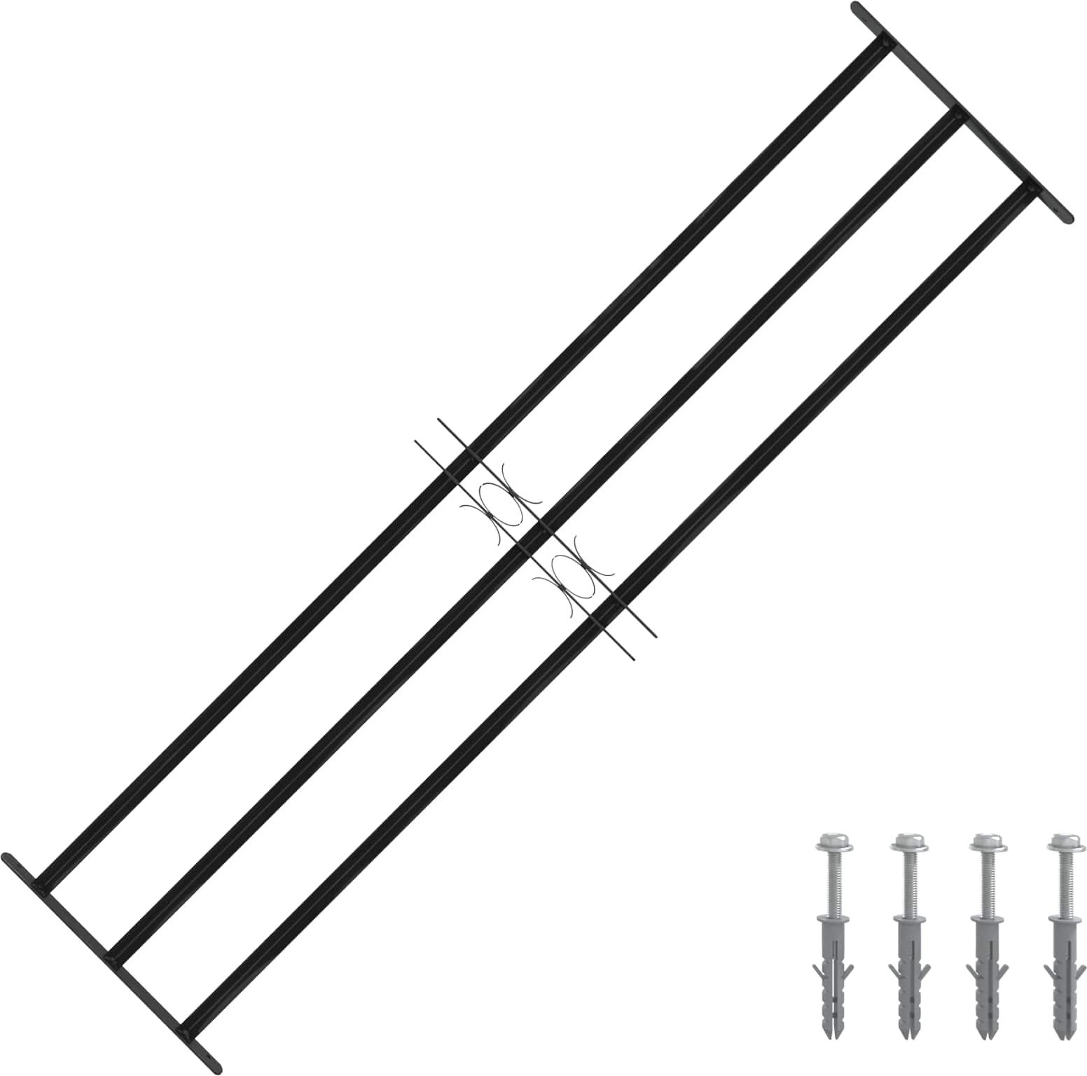 vidaXL Okno kratowe Czarny 174 x 45 cm stal malowana proszkowo