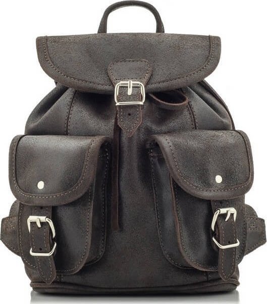 Belveder Mały Plecaczek Skórzany Damski Brązowy BR22