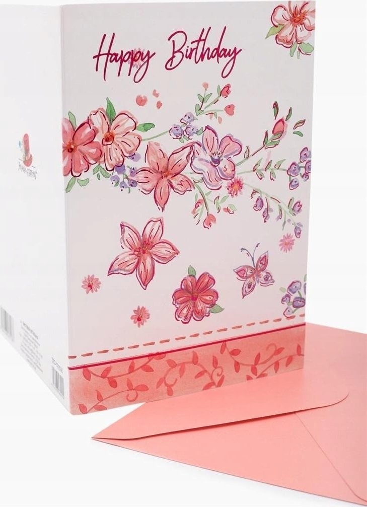 Teka Karnet B6 ZZG-190506 złocony Urodziny Kwiaty