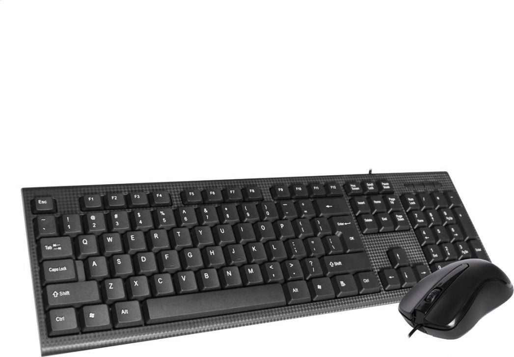 Klawiatura + mysz Omega OMEGA KEYBOARD US MOUSE SET OKM-09 ZESTAW PRZEWODOWY KLAWIATURA MYSZ USB BLACK [45545]