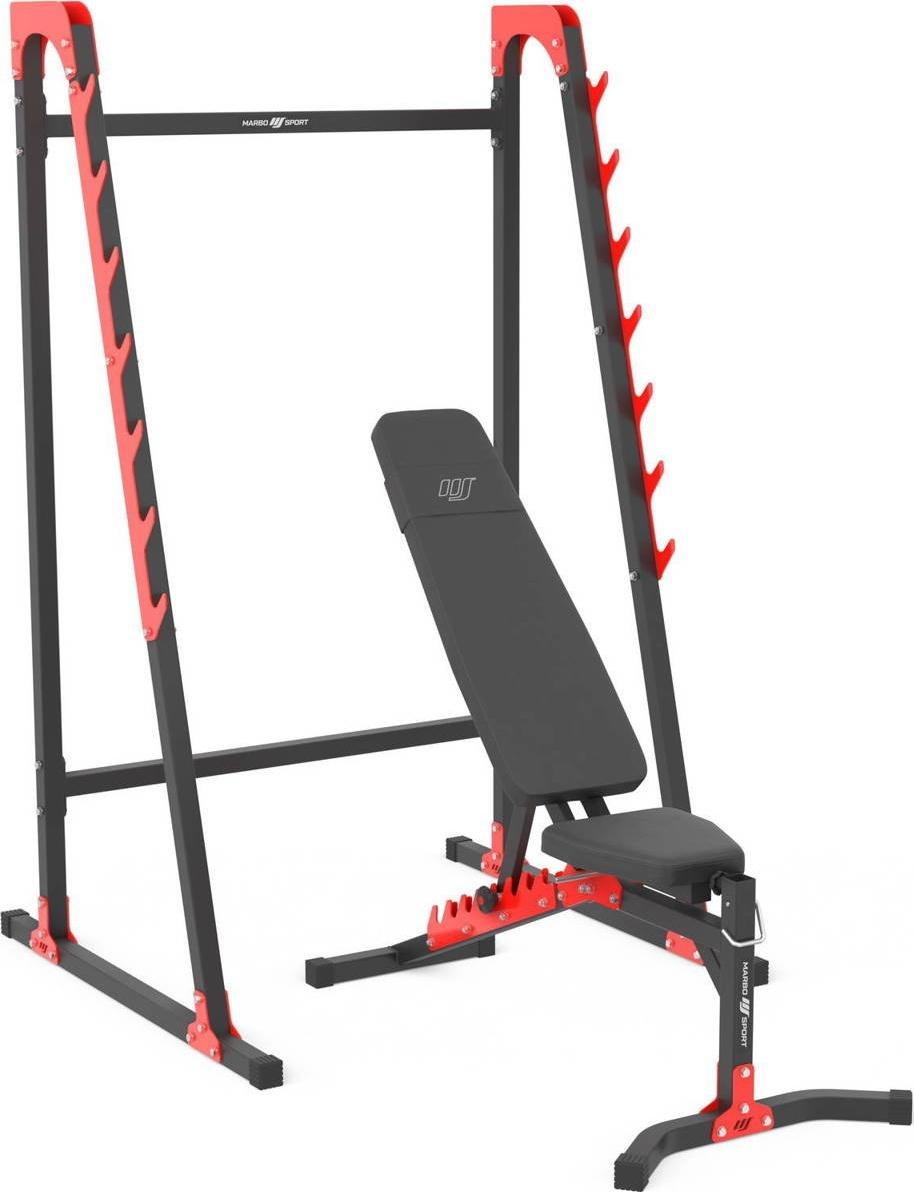 Marbo Sport Zestaw MH24 ławka regulowana + stojaki wielopoziomowe Marbo Sport