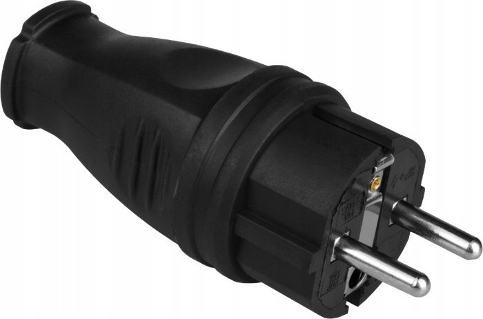 Wtyczka czarna do warsztatu 16A IP44 prosta DPM PG004