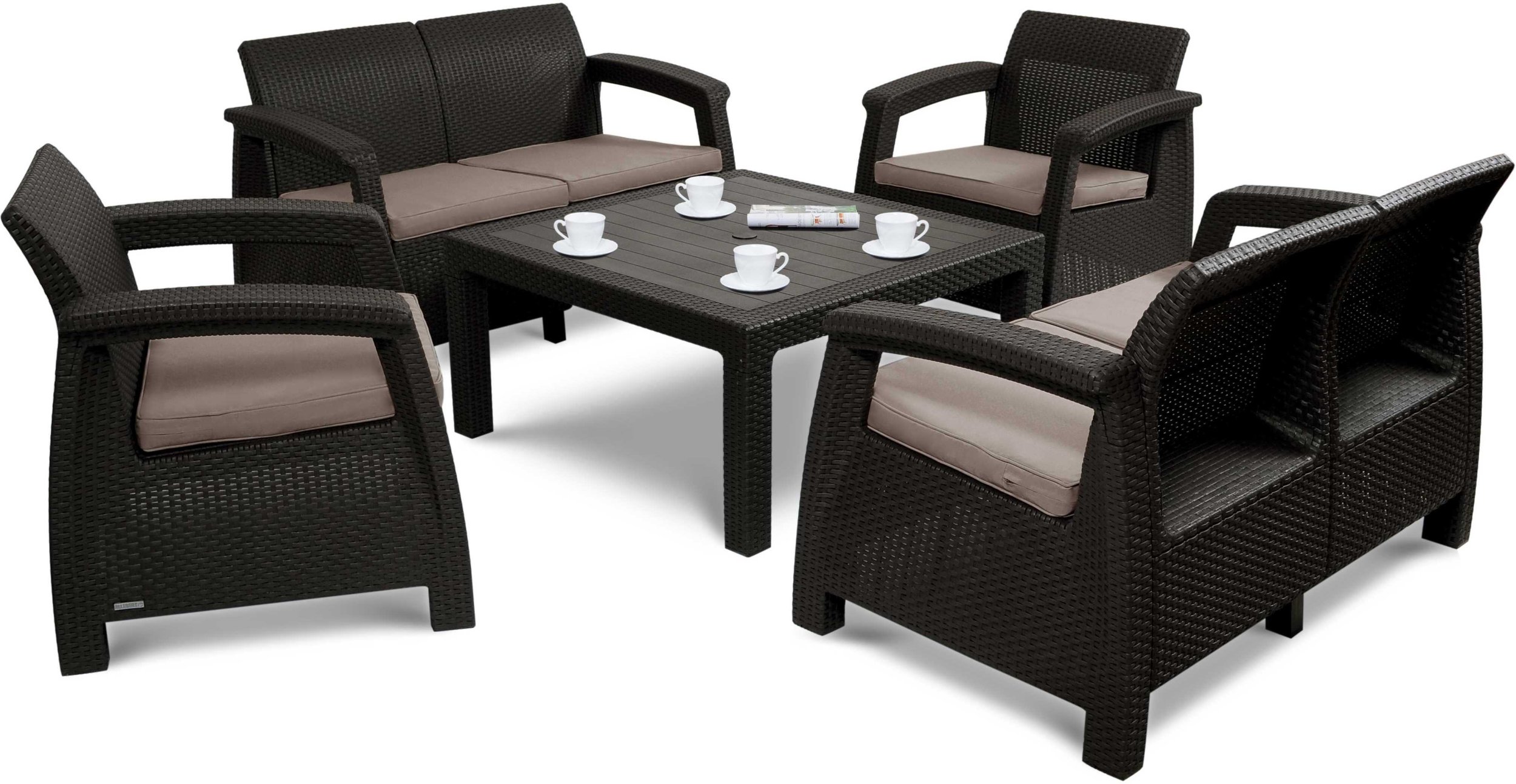 Keter Zestaw CORFU FIESTA brąz/taupe