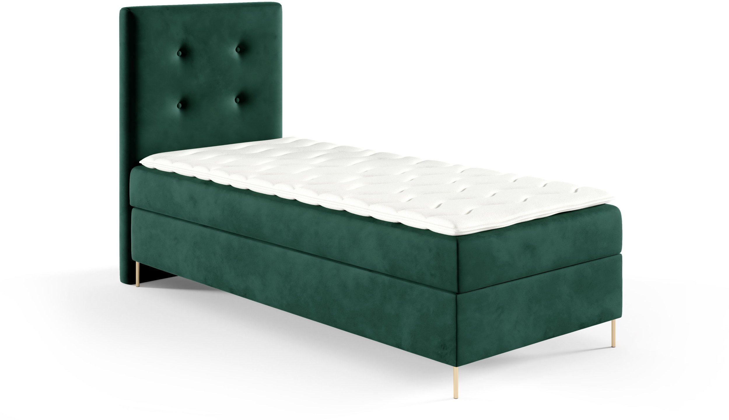 Łóżko kontynentalne Louis Box 90x200 z nogami riviera 38