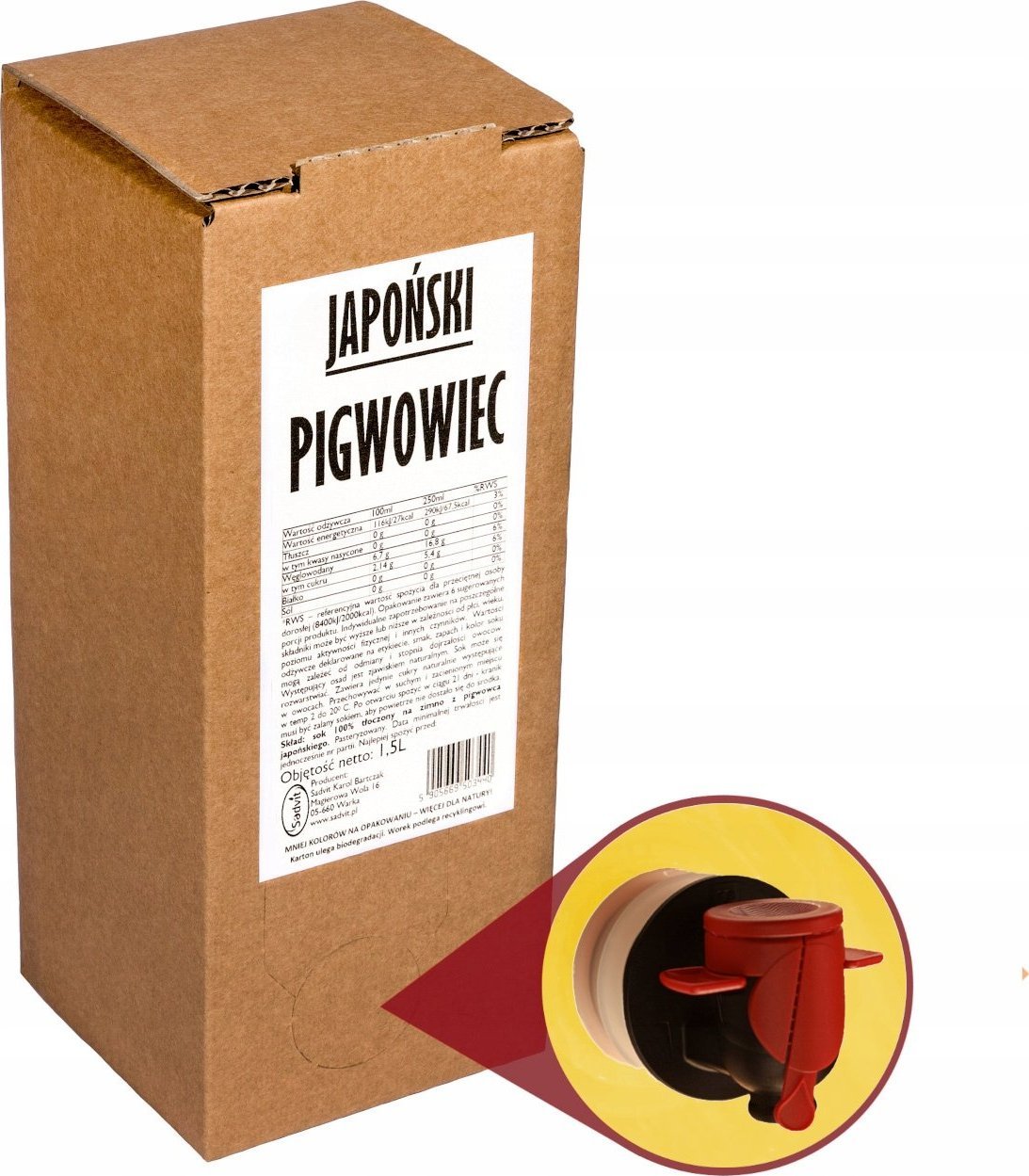 Sadvit Sok z pigwowca Japoński PIGWOWIEC 100% 1,5L