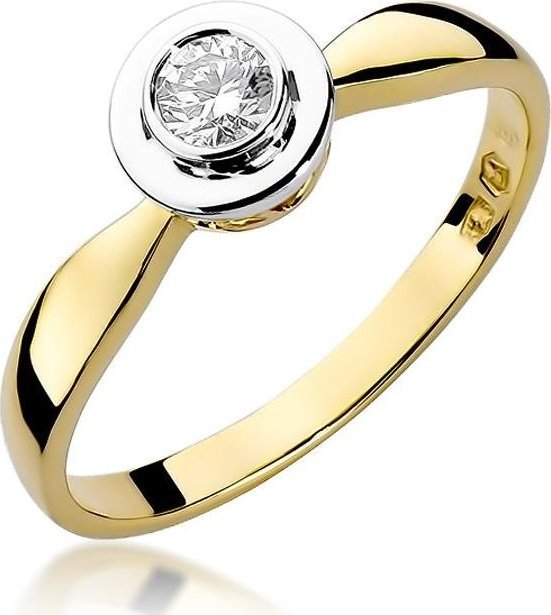 Best Diamonds złoty pierścionek z brylantem 0.15ct 9