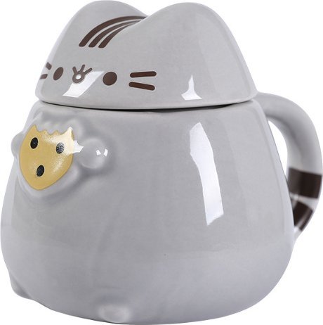 Pan i Pani Gadżet Kubek Ceramiczny Z Pokrywką Kotek Szary Kot 350Ml Prezent