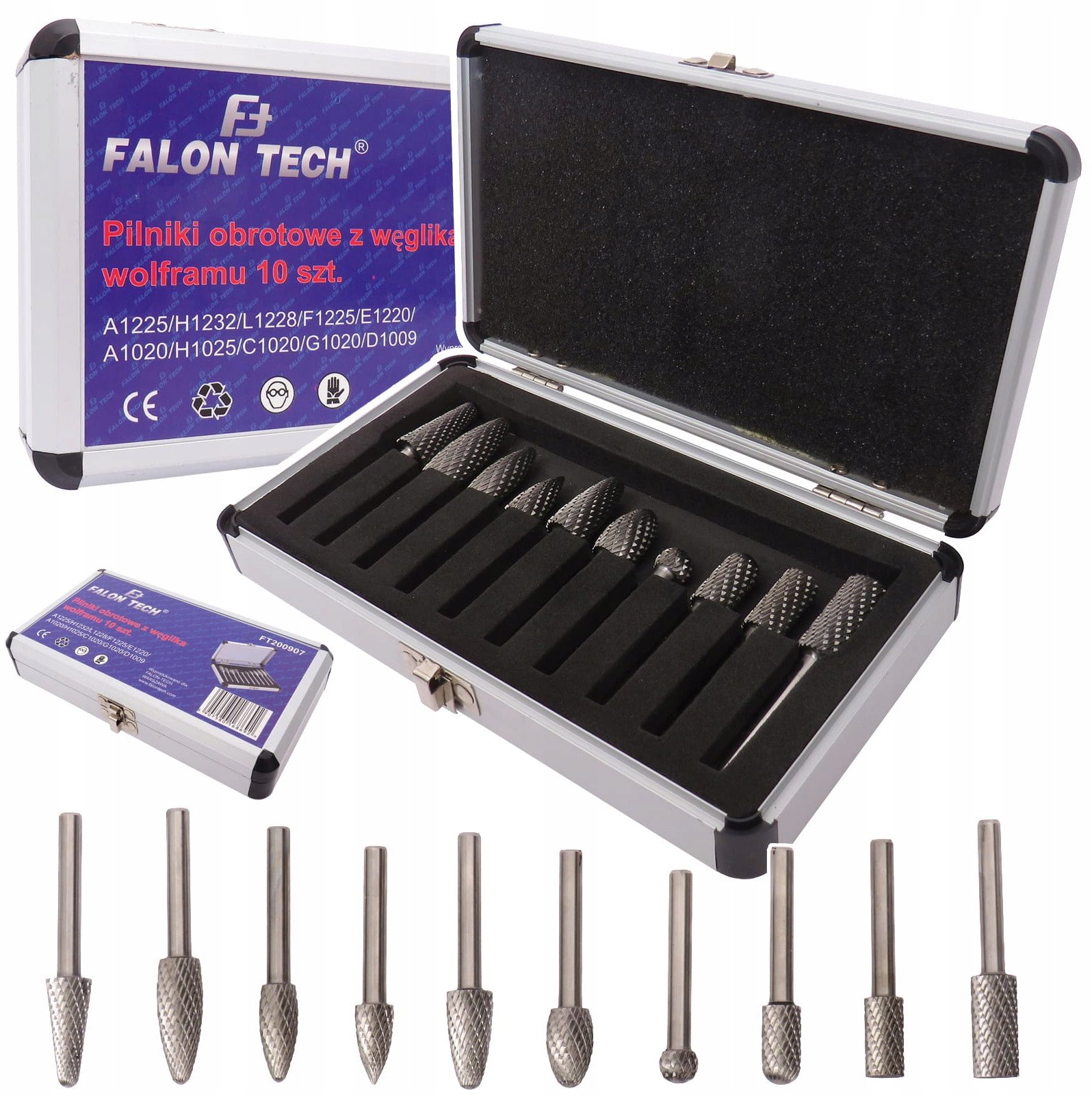 ZESTAW PILNIKÓW FREZÓW OBROTOWYCH DO METALU 10EL