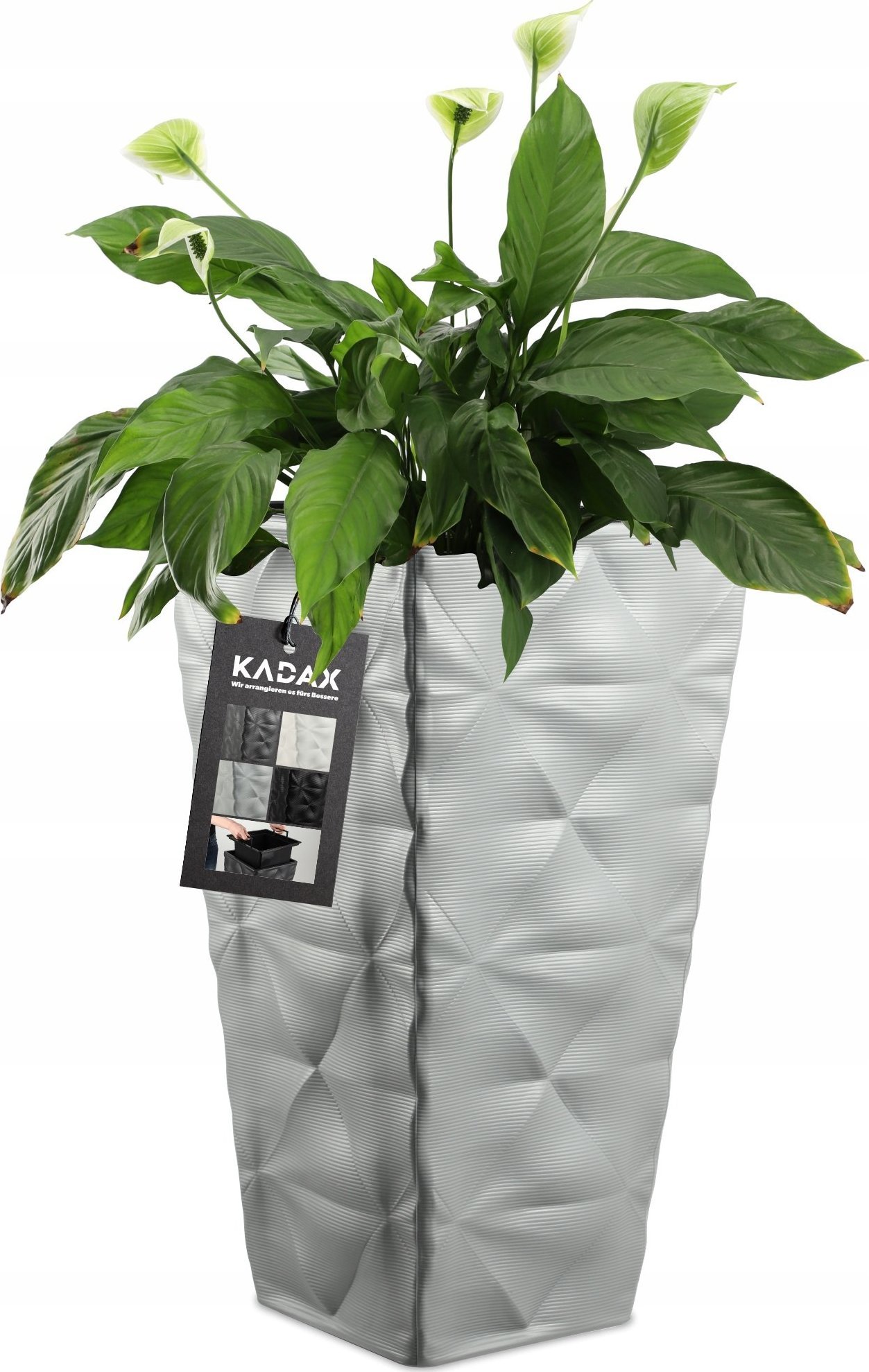 Kadax Doniczka Donica + Wkład Osłonka Kwiaty Szara 56cm