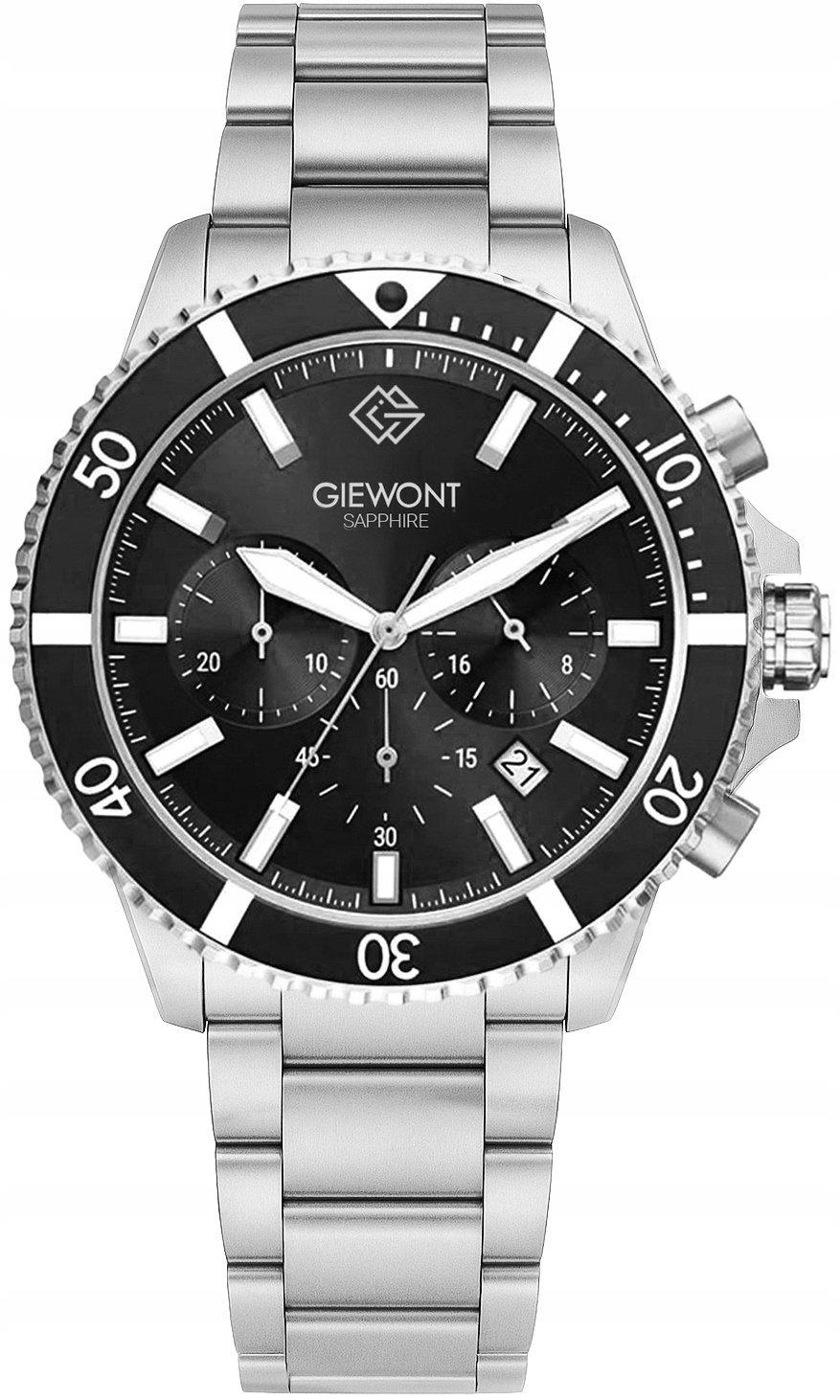 Zegarek Giewont Zegarek Męski Chronograph Sapphire Srebrny GW3970-B2