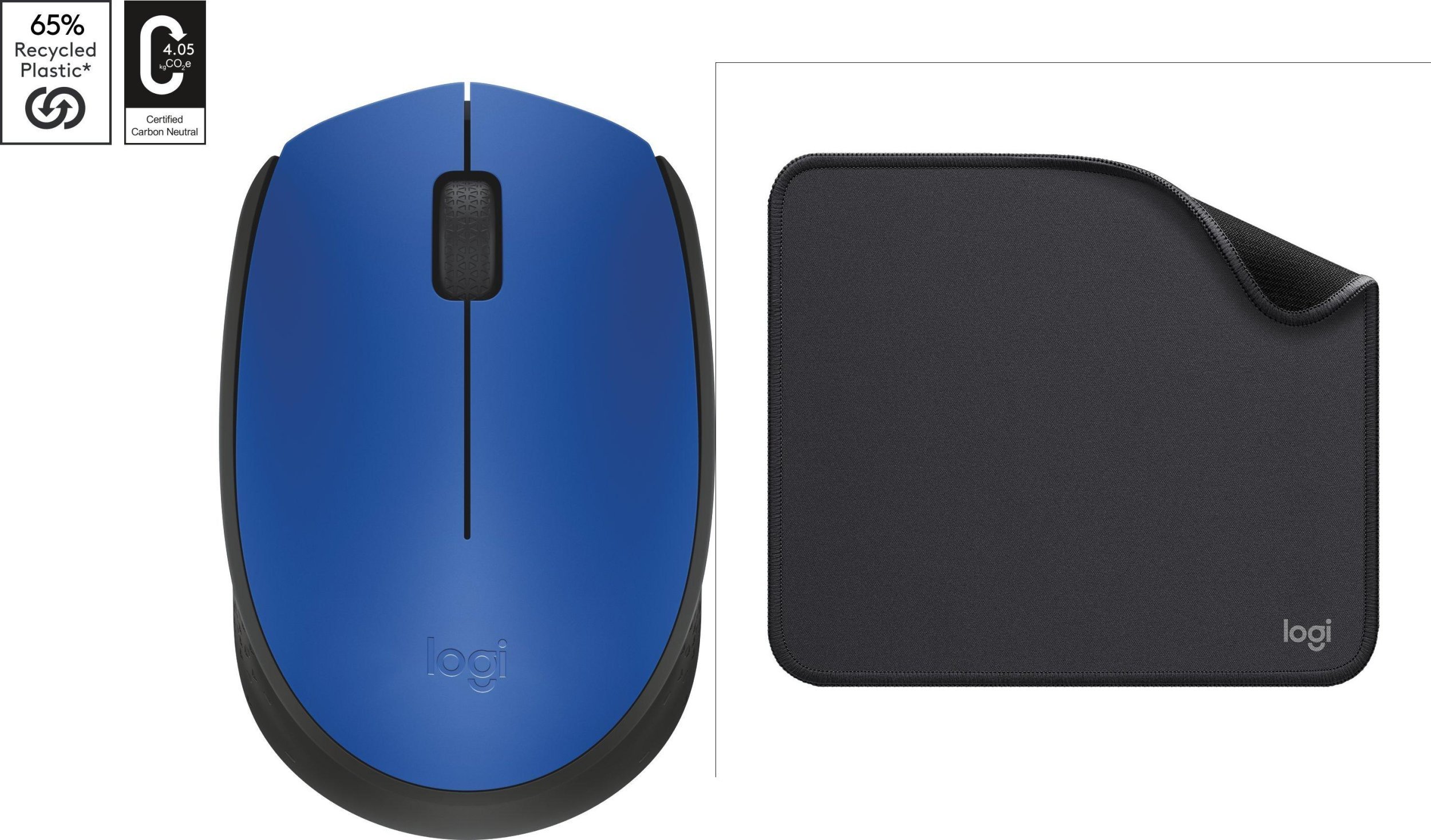 Mysz Logitech M171 niebieski (910-004640) + Studio Series - GRAPHITE (956-000049)