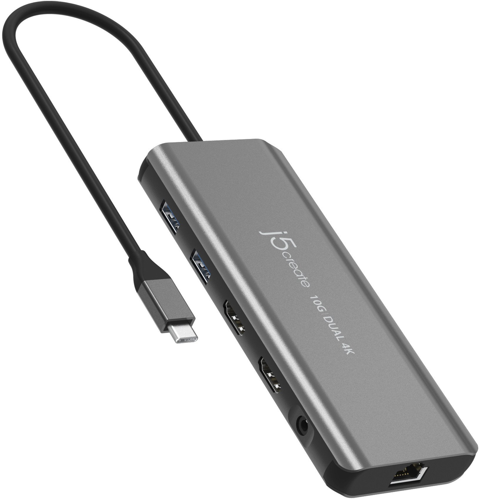 j5create JCD398-N stacja dokująca Przewodowa USB 3.2 Gen 2 (3.1 Gen 2) Type-C Szary
