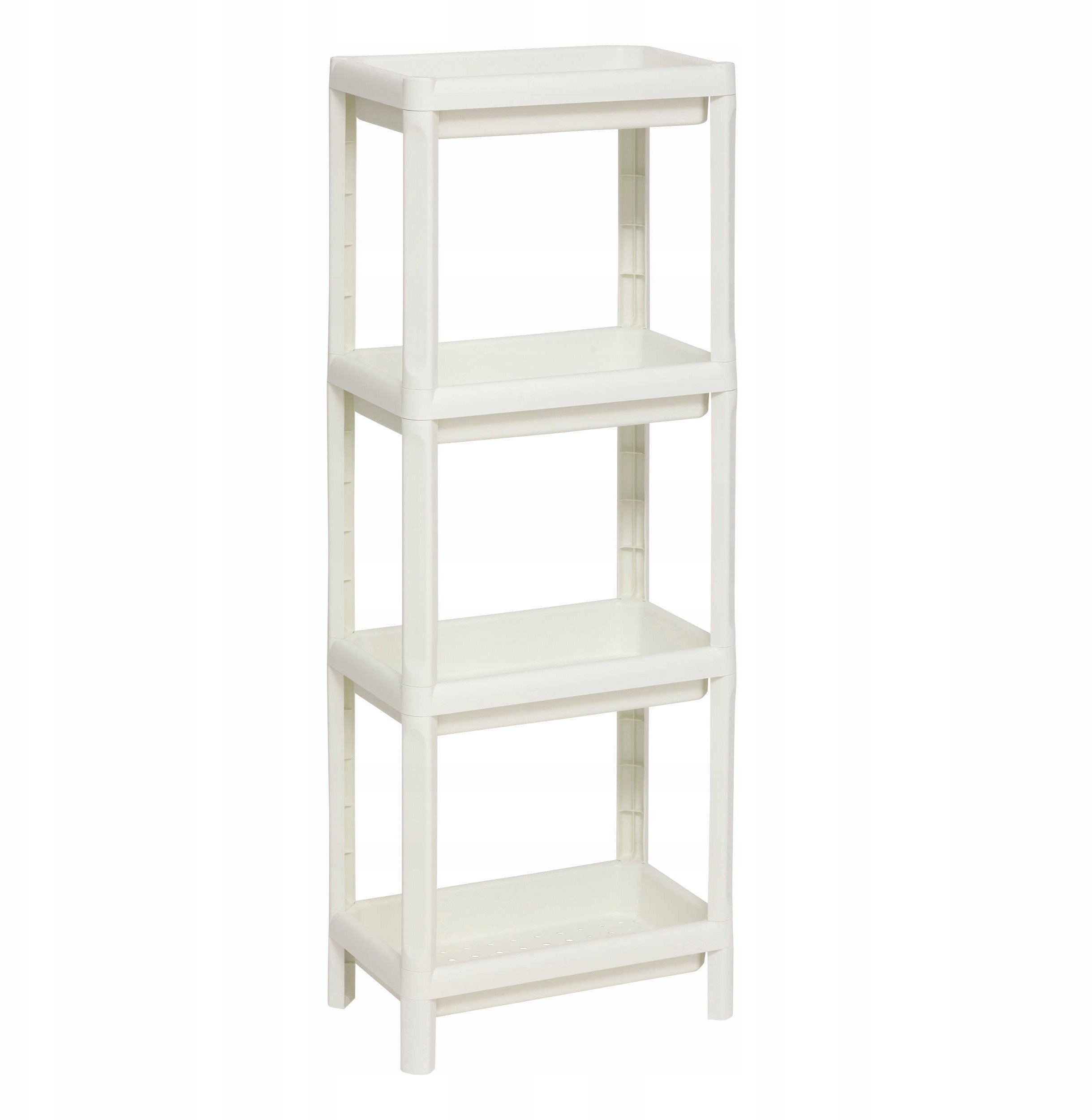 Wąski regał łazienkowy z tworzywa sztucznego NIV 4-poziomowy, 37,5 x 22,5 x 100 cm