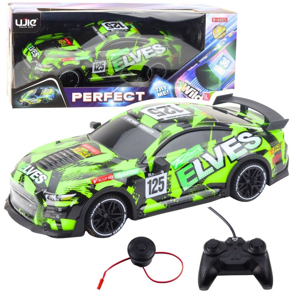 Samochód sportowy R/C z dżwiękiem zielony