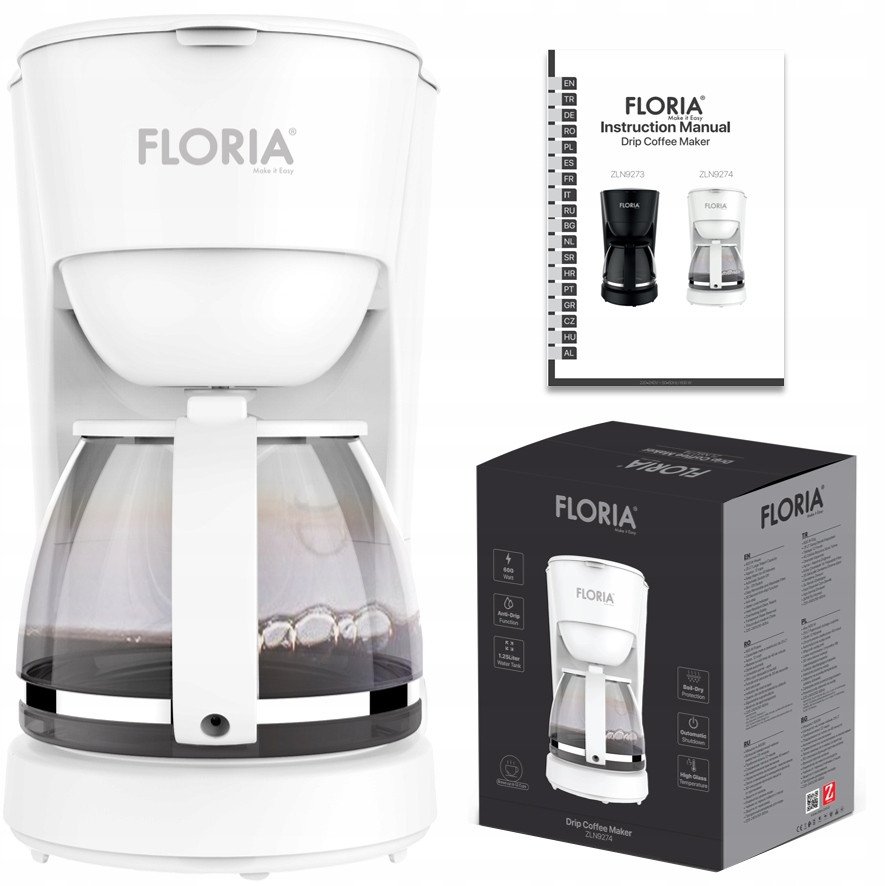 Floria ZLN9274 Coffee machine 1.25L 600W