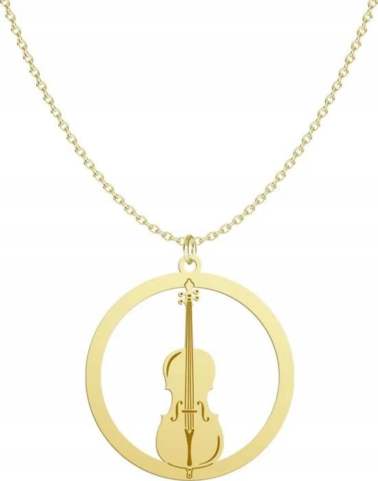 Radziszewska Jewellery Złoty Naszyjnik Wiolonczela Łańcuszek 925 Prezent Biżuteria GRAWER GRATIS