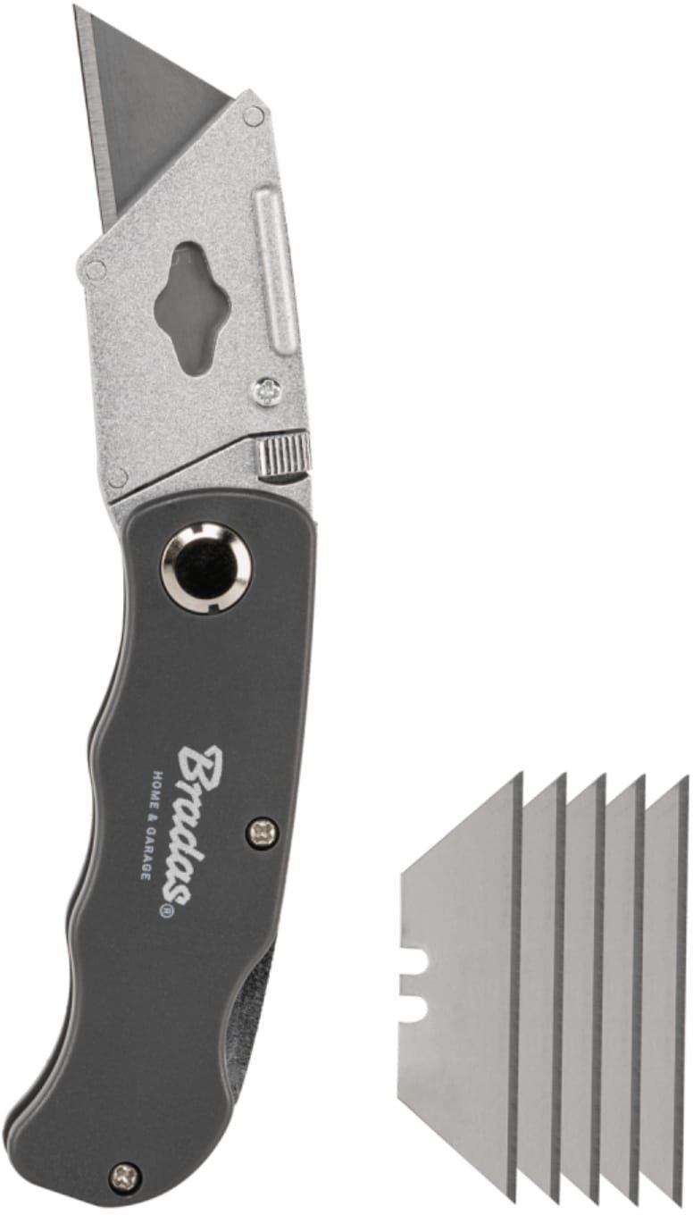 NÓŻ SKŁADANY DIY-KN190201/B Z OSTRZEM TRAPEZOWYM BRADAS