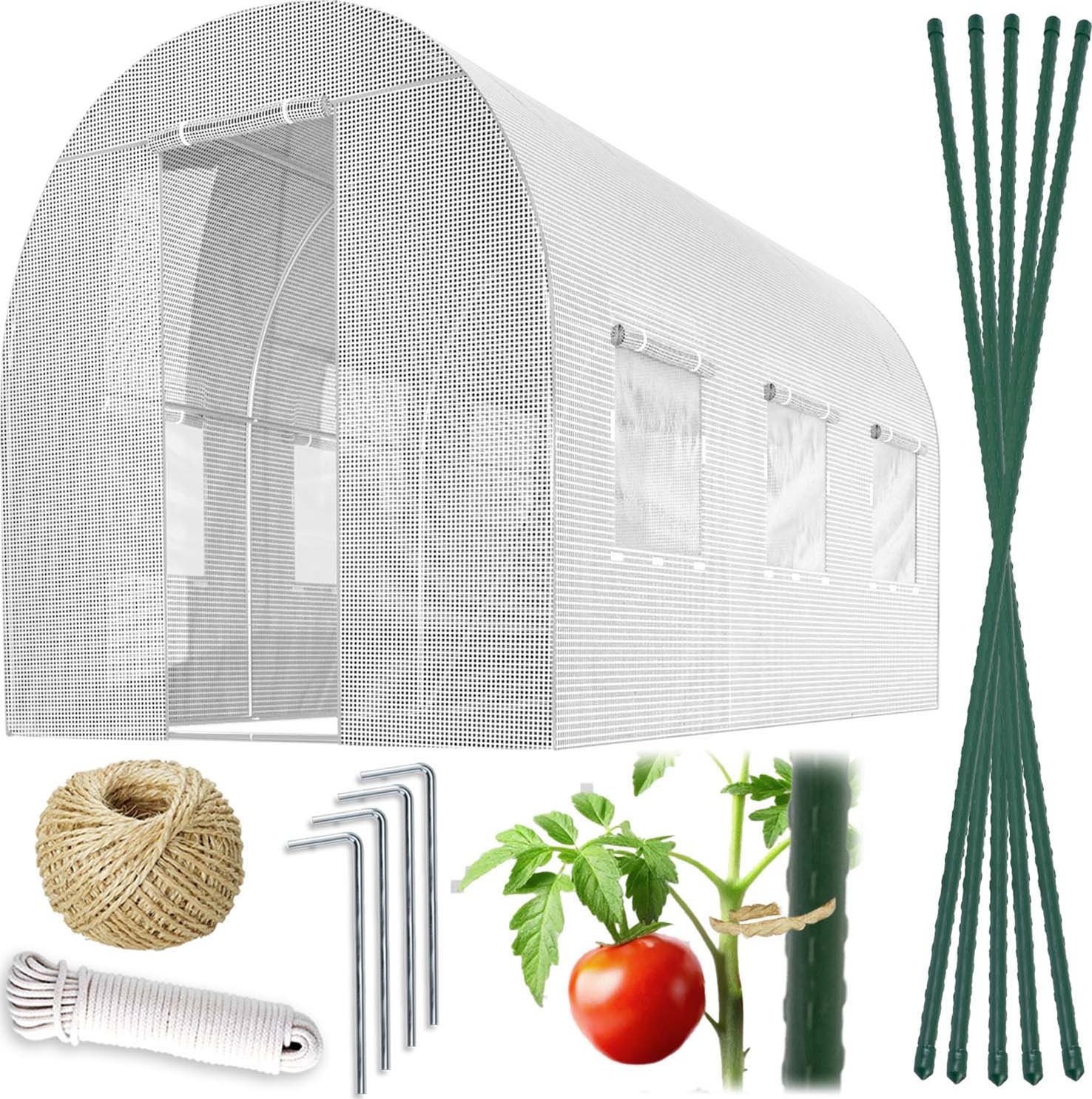 Tunel ogrodowy 2 x 3 m (6m2) biały Plonos