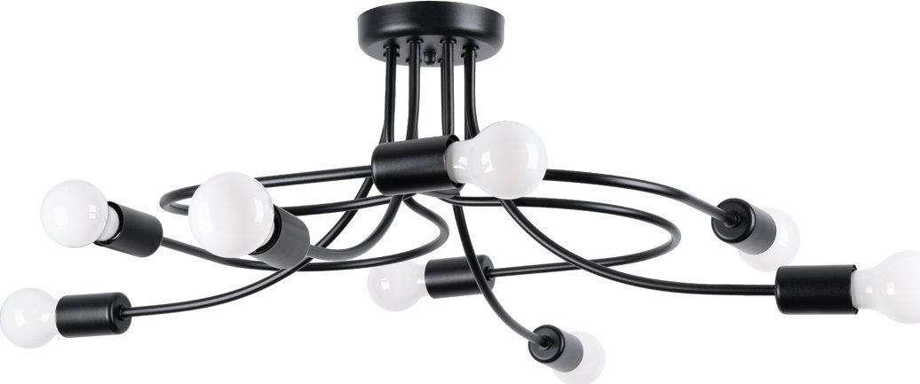 Lampa wisząca Sollux Lighting SOLLUX Żyrandol LEVAR 8 czarny 8 x E27 SL.1457
