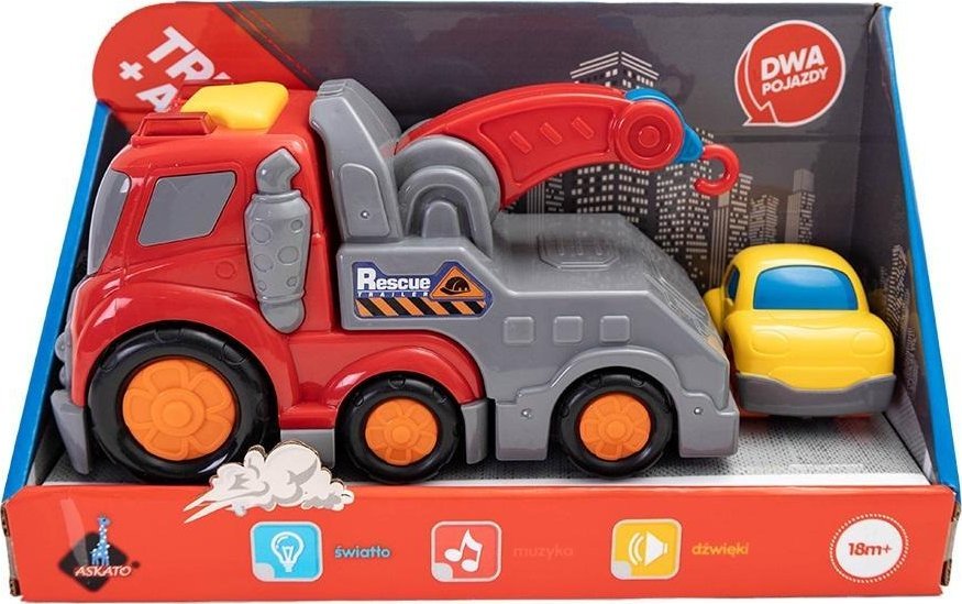 Askato Zestaw autek 2w1 - Dźwig i mini autko
