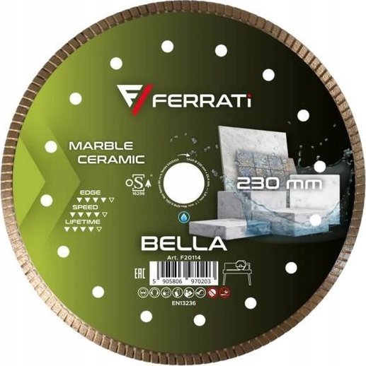 FERRATI TARCZA DIAMENTOWA TNĄCA BELLA 230 MM x 25,4 MM
