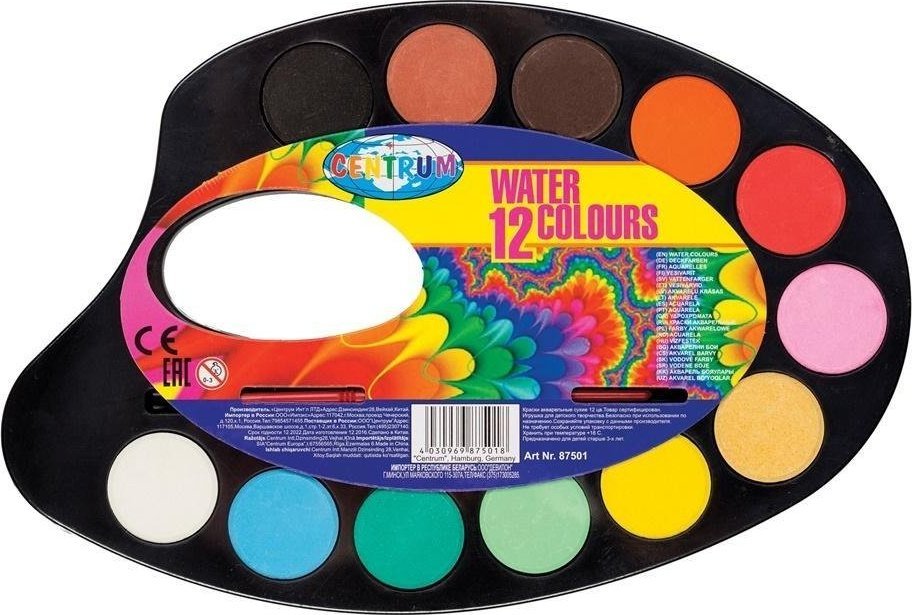 Centrum Farby akwarelowe 12 kolorów 30mm