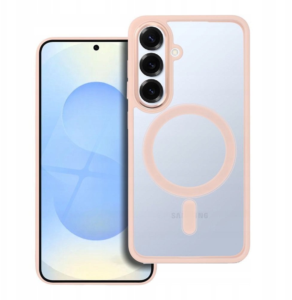 Futerał COLOR EDGE MAG COVER kompatybilny z MagSafe do SAMSUNG S25 różowy