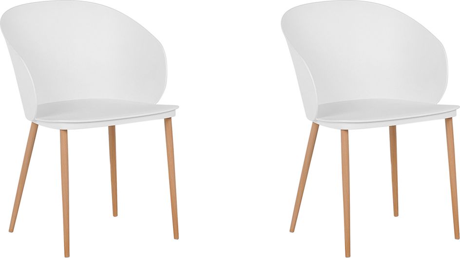 Beliani Zestaw 2 krzeseł do jadalni biały BLAYKEE