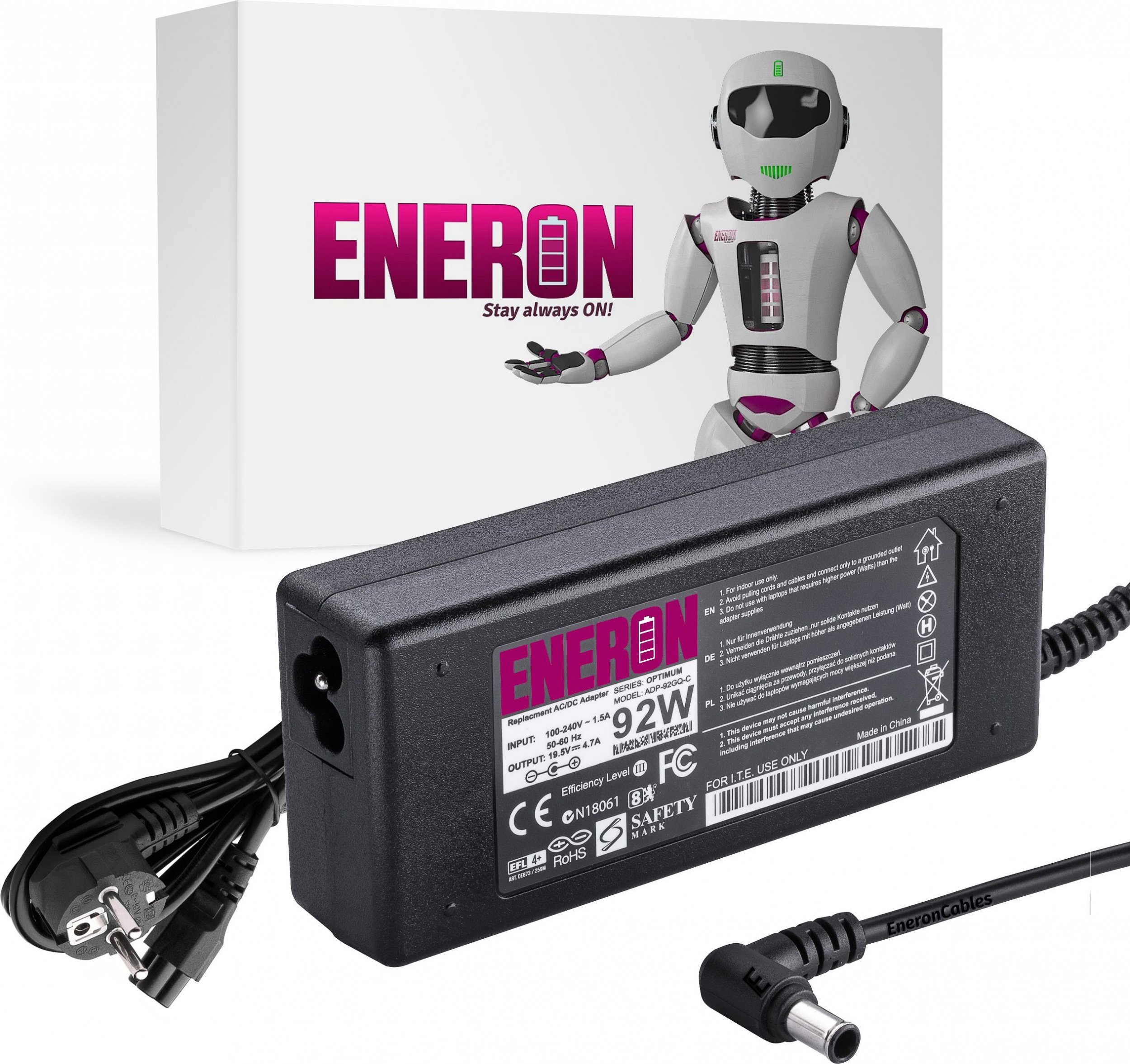 Zasilacz do laptopa Eneron 92 W, 4.4 mm, 4.7 A, 19.5 V