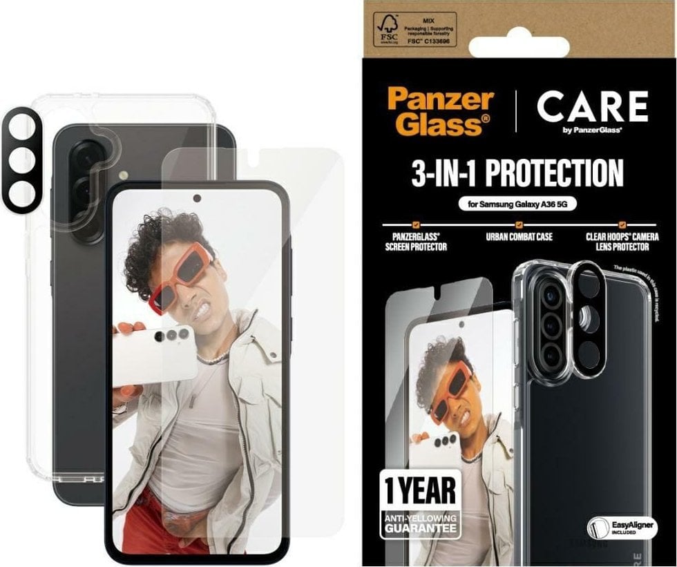PanzerGlass Zestaw ochronny CARE by Flagship 3w1 Etui+Szkło+Lens do Samsung Galaxy A36 5G