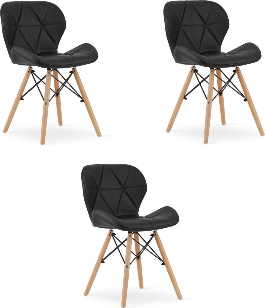 Leobert Krzesło LAGO ekoskóra - czarne x 3