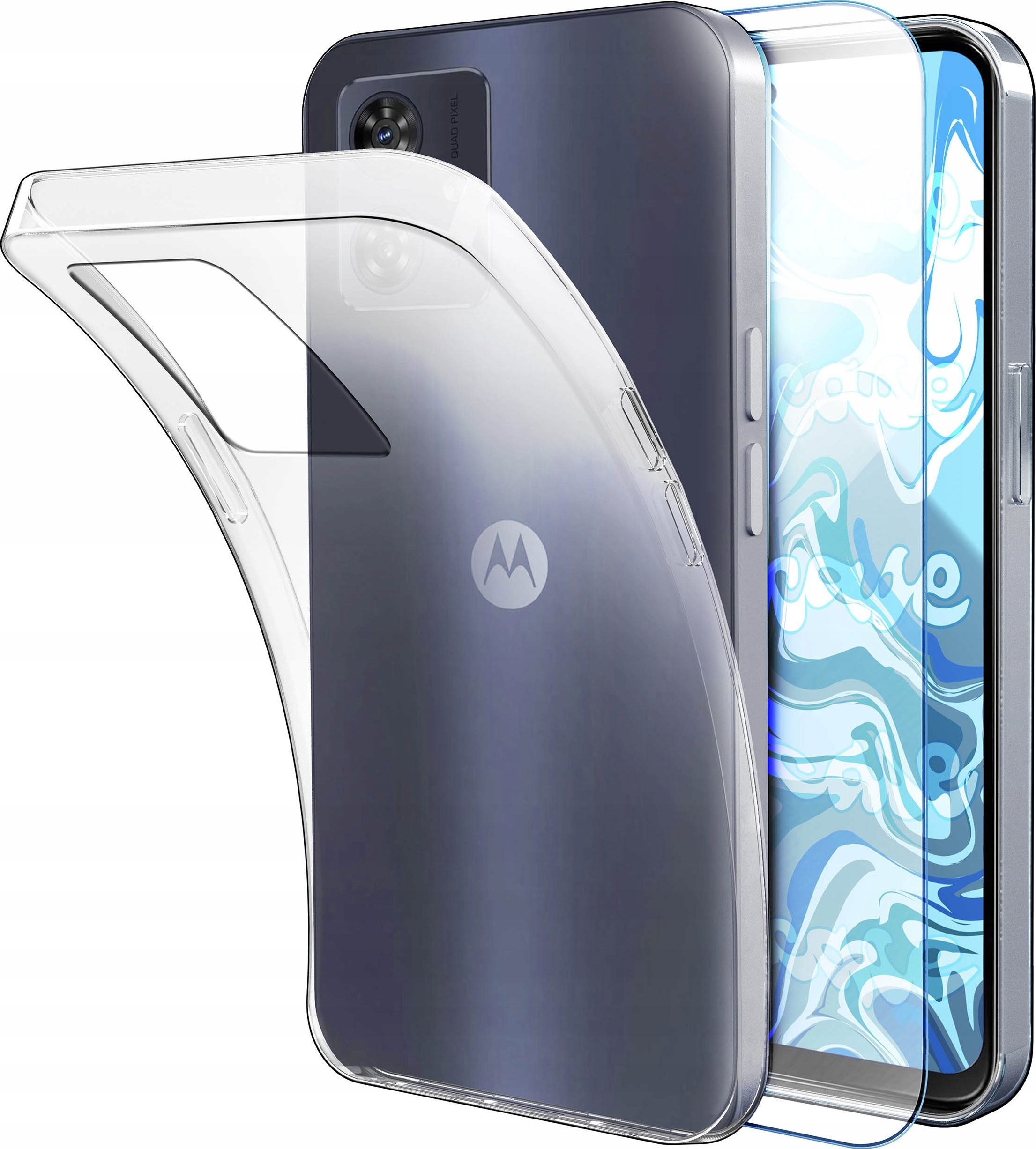 Hello Case ETUI DO MOTOROLA MOTO G54 5G GUMOWE OBUDOWA CASE SILIKON SLIM SZKŁO 9H