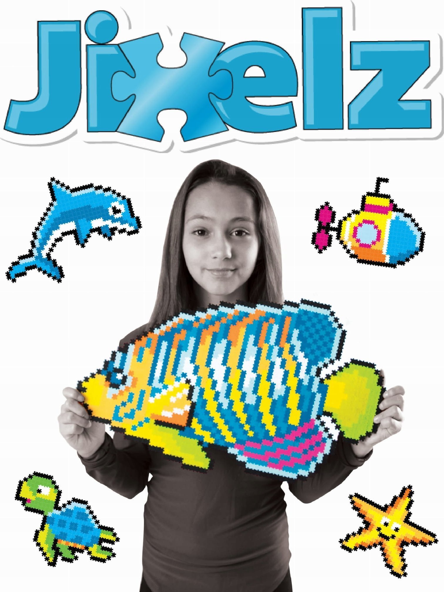 Fat Brain Toys Puzzelki pixelki Jixelz 1500 elem. - W morzu