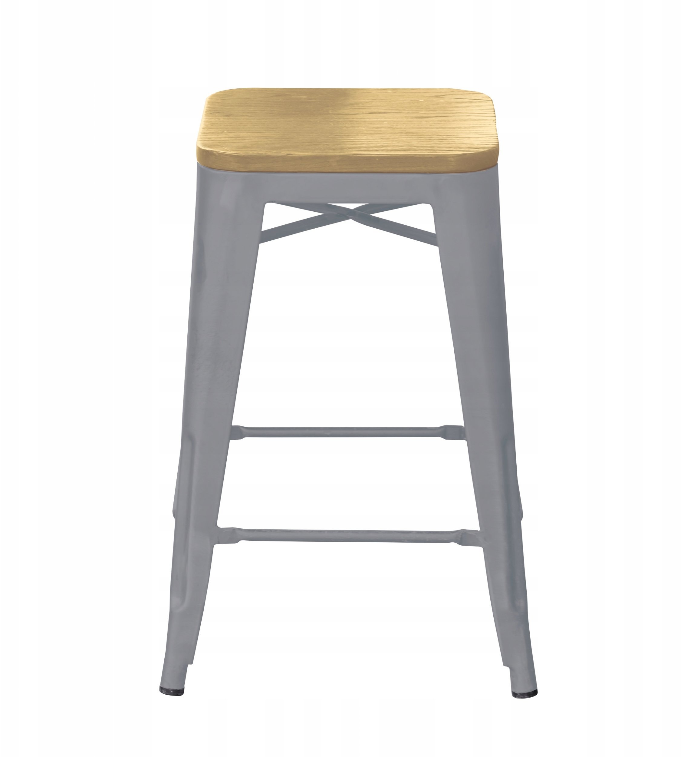 Krzesło barowe hoker, wysokie, srebrne loft