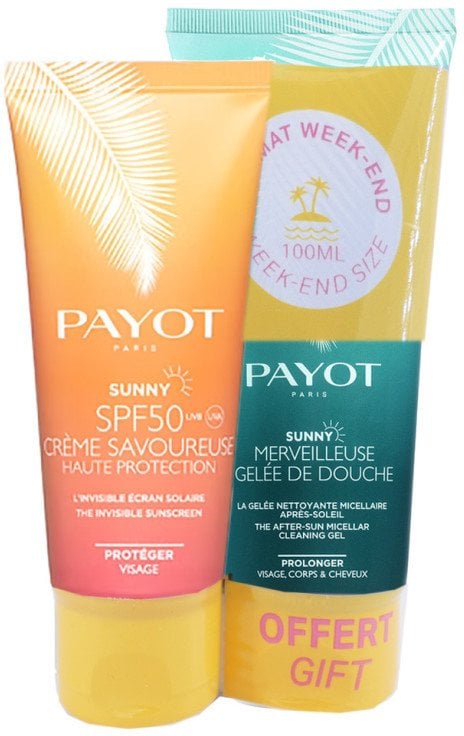 Duo Set Payot: Sunny, Cleansing, Shower Gel, For Body, Face & Hair, All Skin Types, 200 ml + Sunny, Sun Protection, Before Sun Exposure, Cream, For Fa
