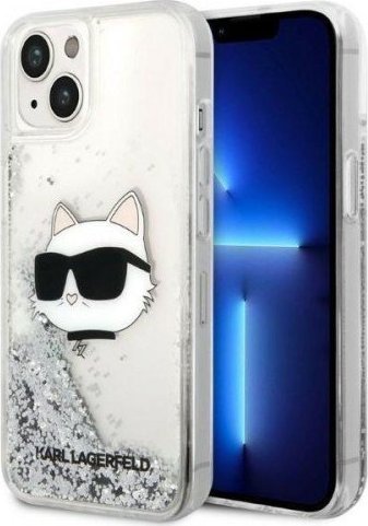 Karl Lagerfeld Etui Karl Lagerfeld KLHCP14MLNCHCS Apple iPhone 14 Plus srebrny/silver hardcase Glitter Choupette Head