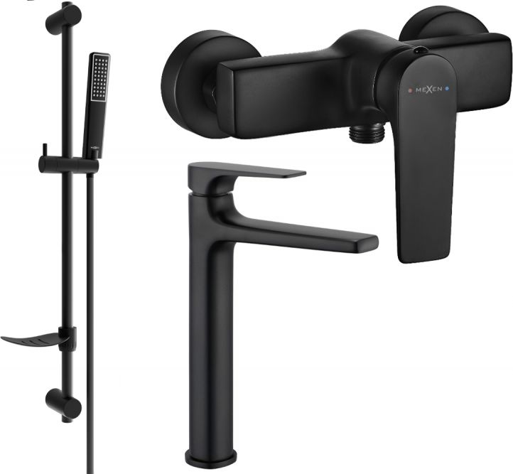 Mexen Mexen Lynx DF72 zestaw prysznicowy, czarny - 745914DF72-70
