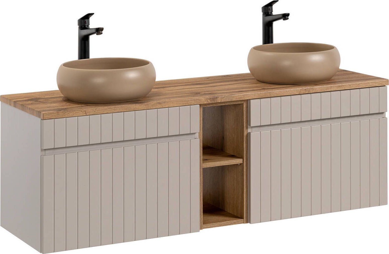 Comad Szafka z umywalką i regałem, Iconic, 140x46x46 cm, beżowy, mat