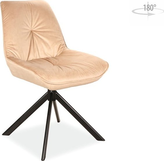 Signal Krzesło BOOGIE I VELVET beżowe obrotowe SIGNAL